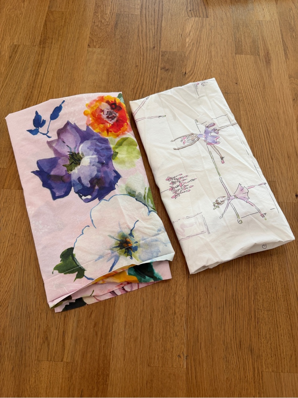 Pottery Barn Kids Lot of 2 White Pink Organic Cotton Pillowcase Sham